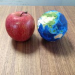 りんごと地球儀（9cm）